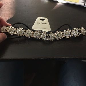 Mesh, pearl, sequin, jeweled headband